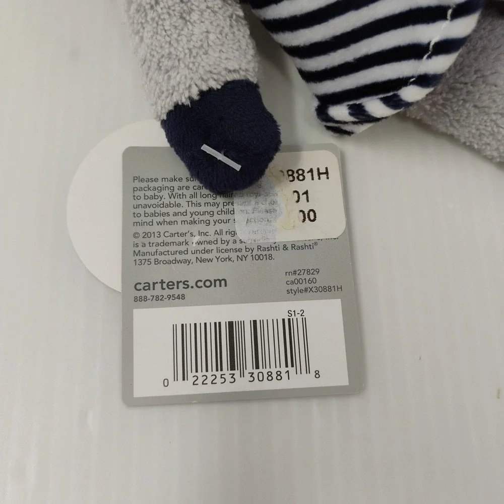 Carters Cuddle Blanket Plush Kitty Cat Pink Gray‎ Navy Baby Lovey w Rattle 2013